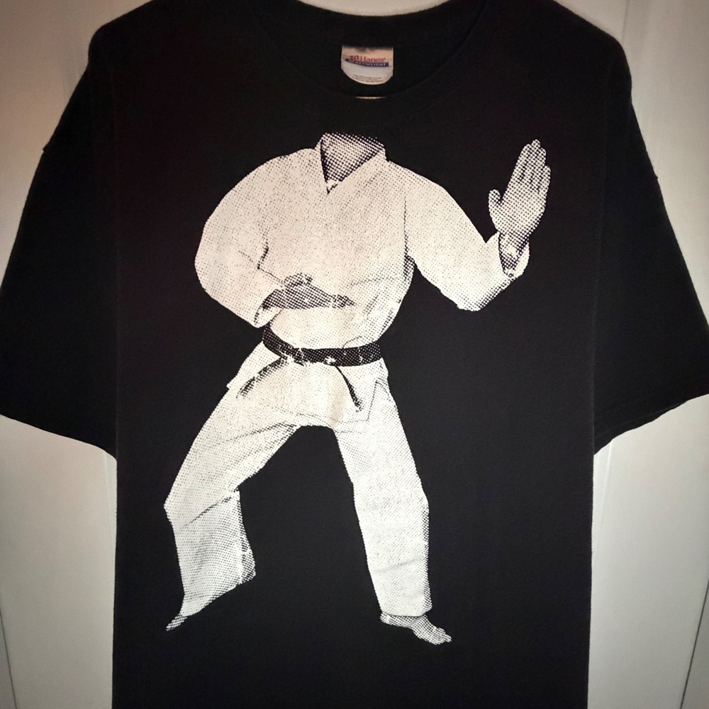Vintage 90's Karate Kid Promo Graphic T-Shirt Mens XL Black White Martial Arts